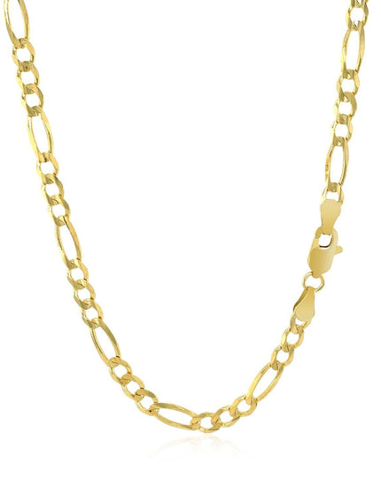3.8mm 14k Yellow Gold Solid Figaro Chain - Ellie Belle
