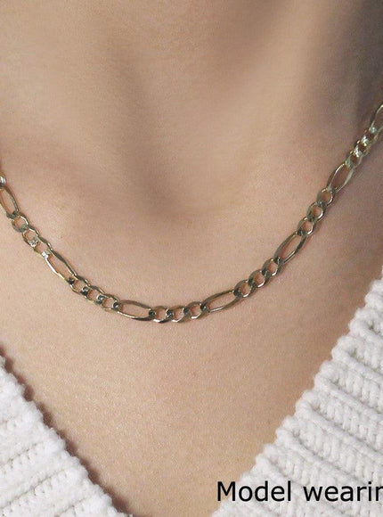 3.8mm 14k Yellow Gold Solid Figaro Chain - Ellie Belle