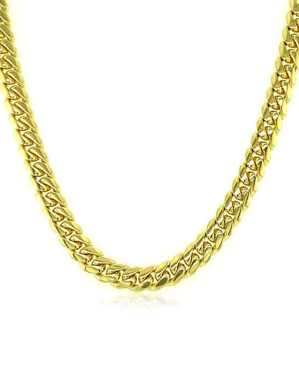 3.9mm 10k Yellow Gold Classic Miami Cuban Solid Chain - Ellie Belle