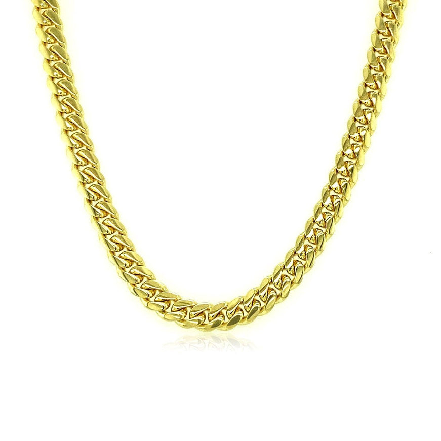 3.9mm 10k Yellow Gold Classic Miami Cuban Solid Chain - Ellie Belle