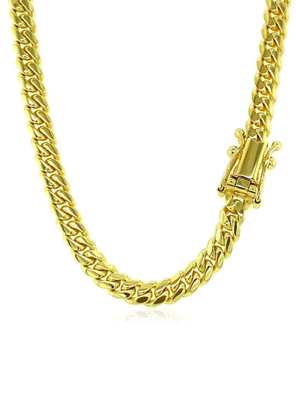 3.9mm 10k Yellow Gold Classic Miami Cuban Solid Chain - Ellie Belle