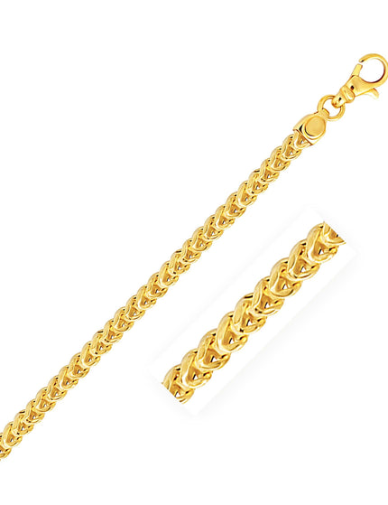 3.9mm 14k Yellow Gold Square Franco Chain - Ellie Belle