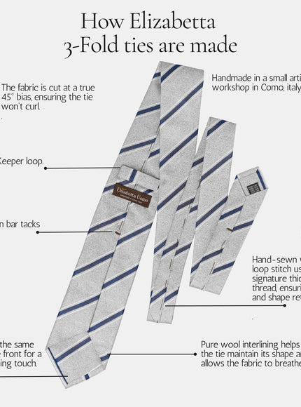 Elizabetta Antinori Printed Silk Tie - Blue