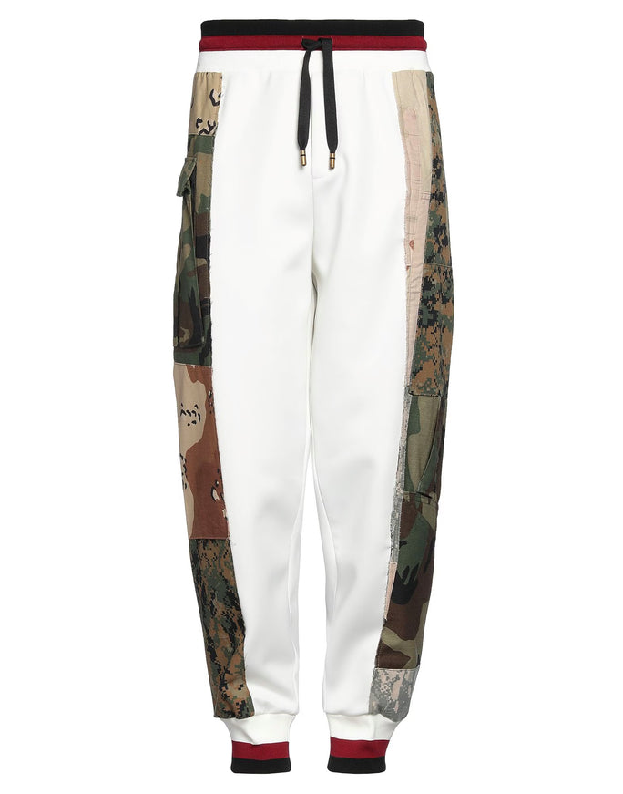 Dolce & Gabbana White Patchwork Jogger Pants