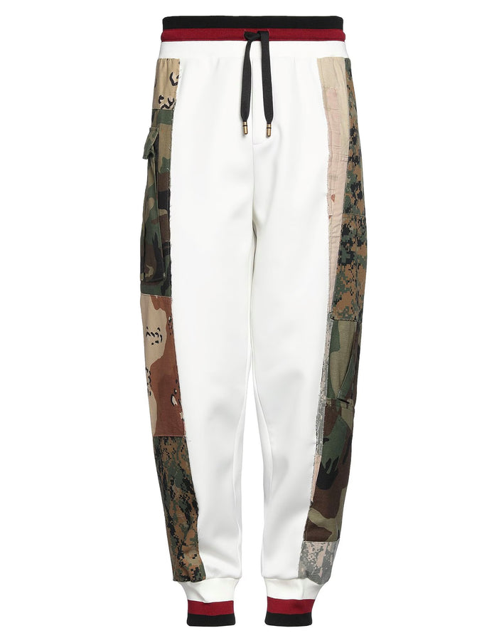 Dolce & Gabbana White Patchwork Jogger Pants