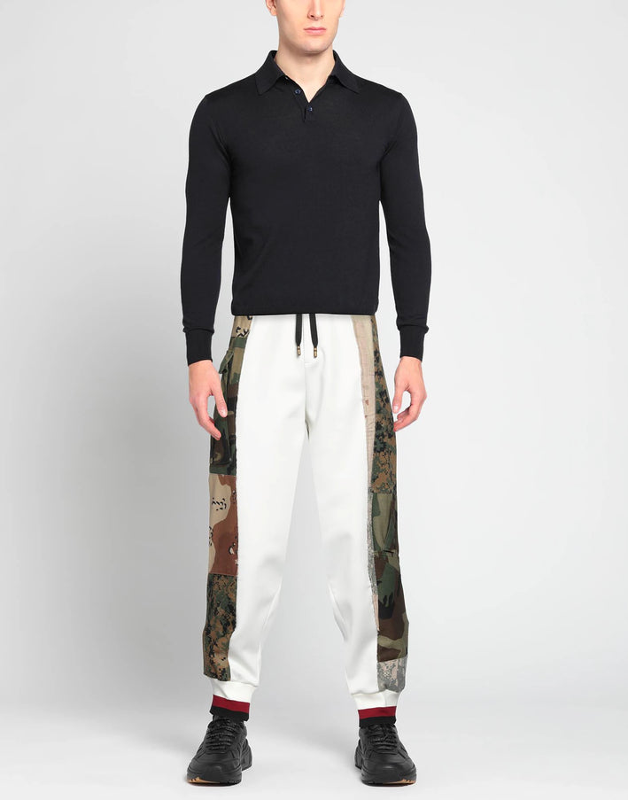 Dolce & Gabbana White Patchwork Jogger Pants