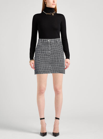 Versace A-Line Denim Skirt