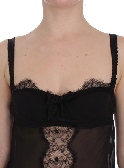 a woman wearing a black lingerie with a lace overlay