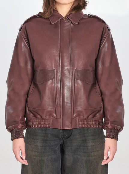 Arma Astra Leather Jacket Bordeaux
