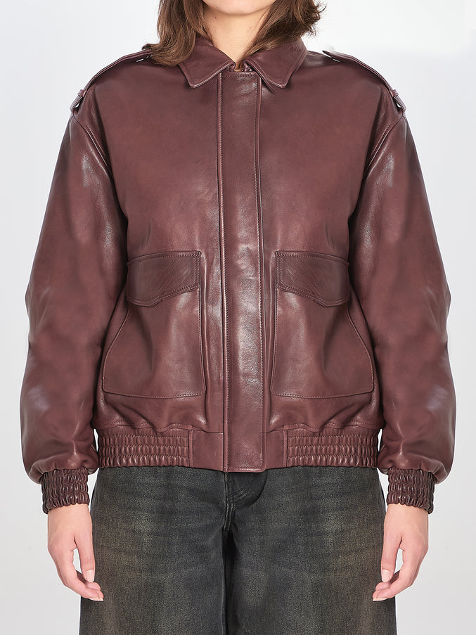 Arma Astra Leather Jacket Bordeaux