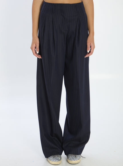 Golden Goose Pinstriped Trousers Blue