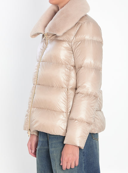 Herno Light Puffer With Collar Fur