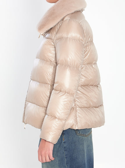 Herno Light Puffer With Collar Fur