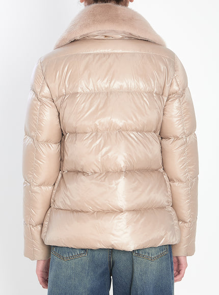 Herno Light Puffer With Collar Fur