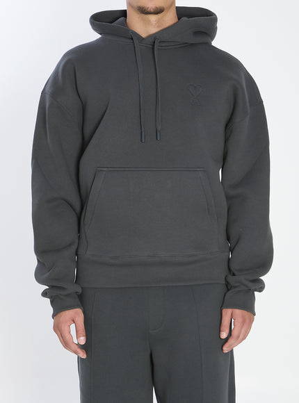 Ami Paris Ami De Coeur Hoodie Grey