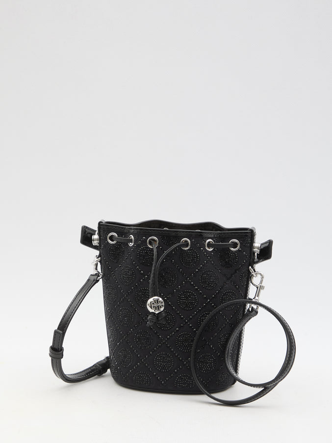 Tory Burch T Monogram Hotfix Mini Bucket Bag QT Black