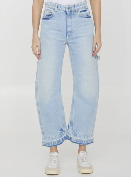 Stella Mccartney Banana Leg Utility Jeans Light Blue