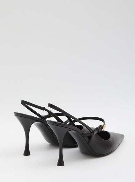 Dolce & Gabbana Black Leather Slingback Pumps