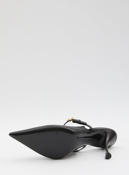 Dolce & Gabbana Black Leather Slingback Pumps