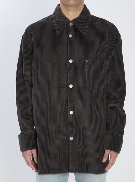 Ami Paris Corduroy Velvet Overshirt Grey