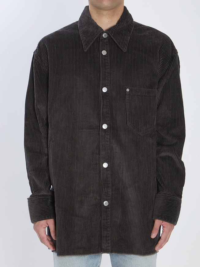 Ami Paris Corduroy Velvet Overshirt Grey