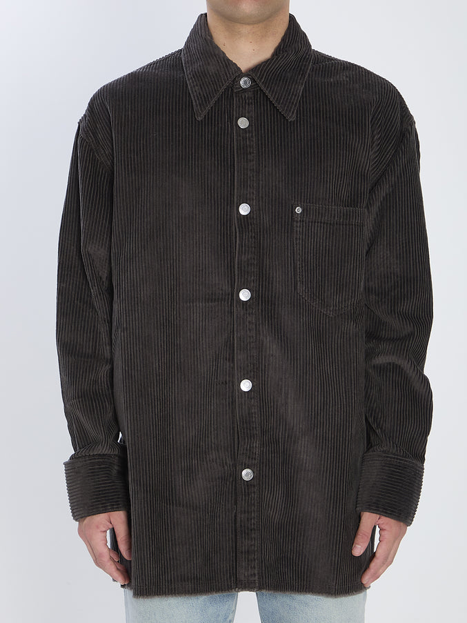 Ami Paris Corduroy Velvet Overshirt Grey