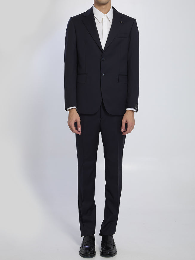 Tagliatore Single-breasted Suit In Virgin Wool Blue