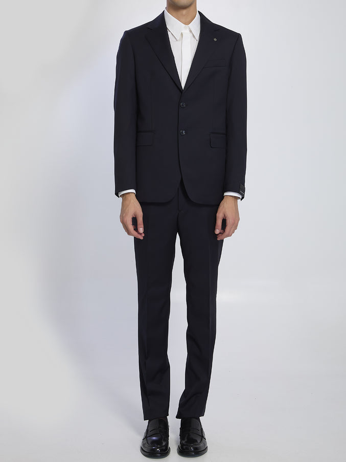 Tagliatore Single-breasted Suit In Virgin Wool Blue