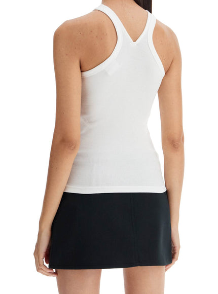 Courreges ribbed tank top with zipper on the neckline