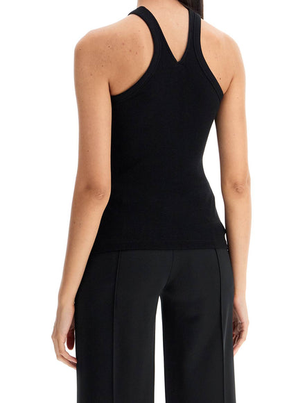 Courreges ribbed tank top with zipper on the neckline