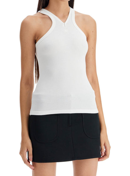 Courreges ribbed tank top with zipper on the neckline