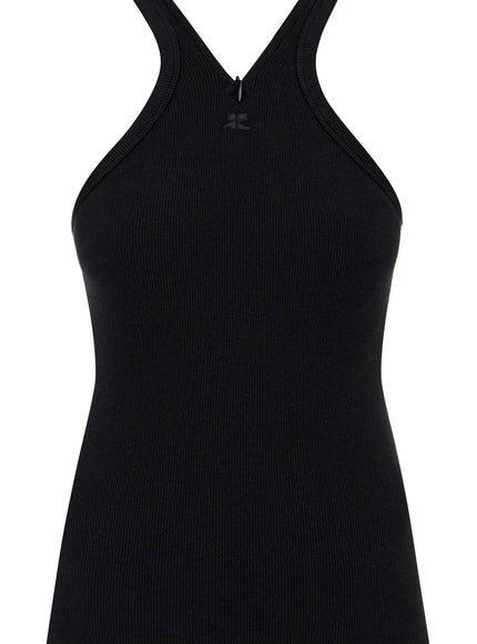 Courreges ribbed tank top with zipper on the neckline