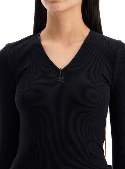 Courreges fitted long-sleeve top