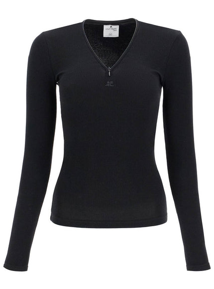 Courreges fitted long-sleeve top