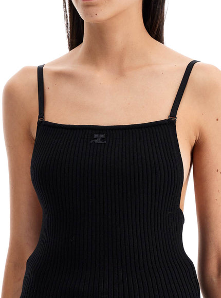 Courreges ribbed sleeveless top with