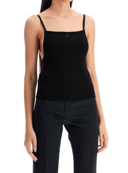 Courreges ribbed sleeveless top with