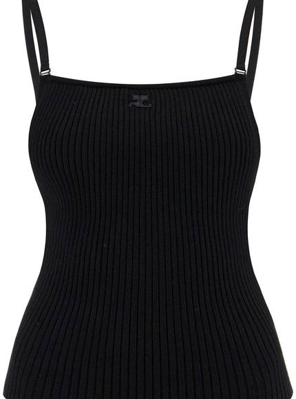 Courreges ribbed sleeveless top with