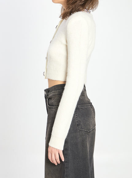 Self Portrait Embellished Trim Cardigan