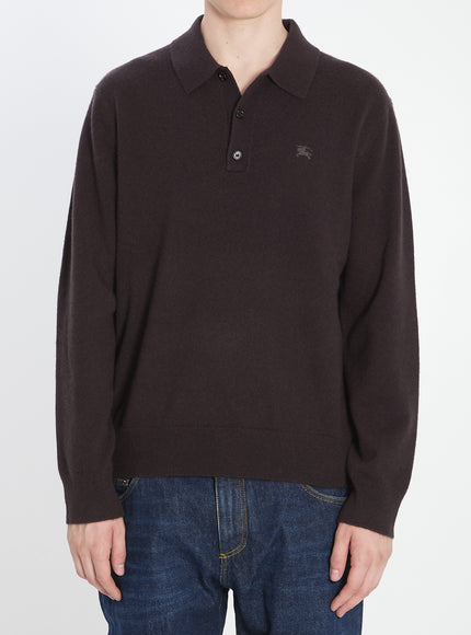 Burberry Polo In Cashmere Blend Brown