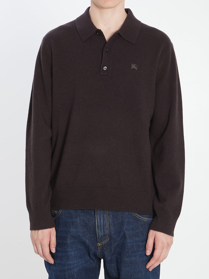 Burberry Polo In Cashmere Blend Brown