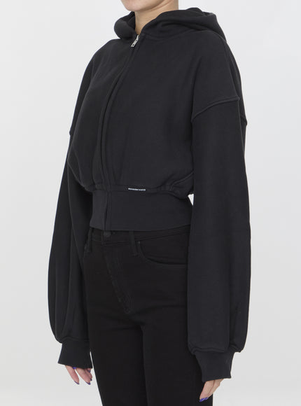 Alexander Wang Cropped Hoodie In Cotton