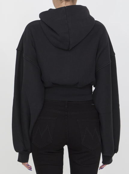 Alexander Wang Cropped Hoodie In Cotton