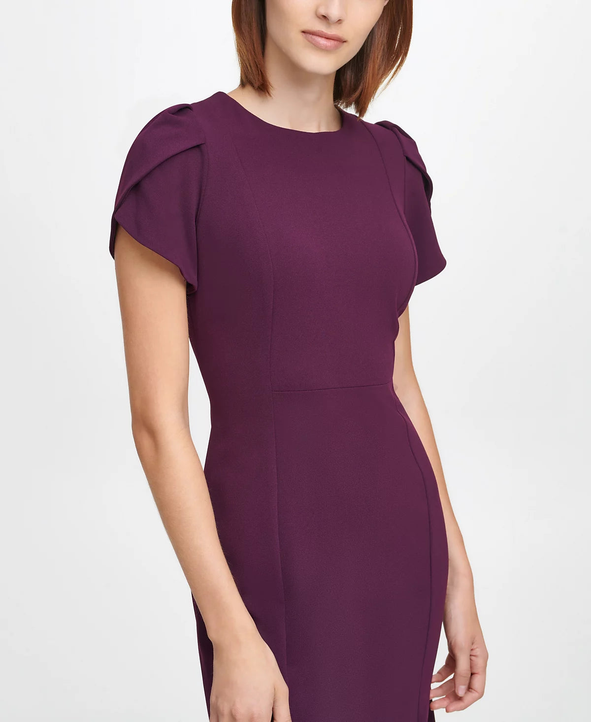Calvin Klein Women's Short-Sleeve Midi Dress - Plum - Size 10 Calvin Klein Women's Short-Sleeve Midi Dress - Plum - Size 10