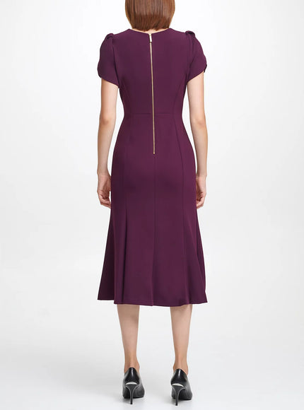 Calvin Klein Women's Short-Sleeve Midi Dress in Purple