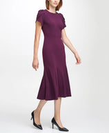 Calvin Klein Women's Short-Sleeve Midi Dress - Plum