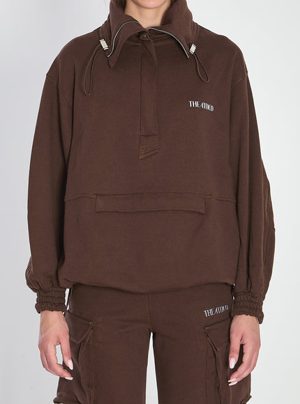 The Attico Brown Anorak Sweatshirt Brown