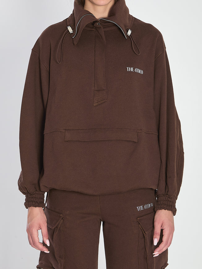 The Attico Brown Anorak Sweatshirt Brown