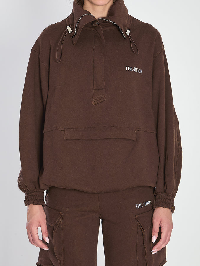 The Attico Brown Anorak Sweatshirt Brown