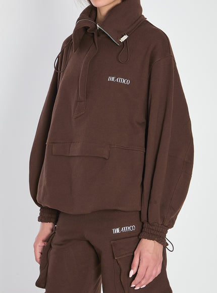 The Attico Brown Anorak Sweatshirt