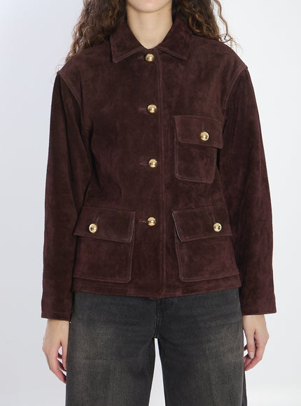 Arma Rosia Suede Jacket Bordeaux